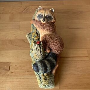 Vintage Bossons Chalkware Raccoon on Tree Limb